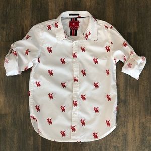 🐻 5/$35 🐻 Boys Dabbing Santa Dress Shirt